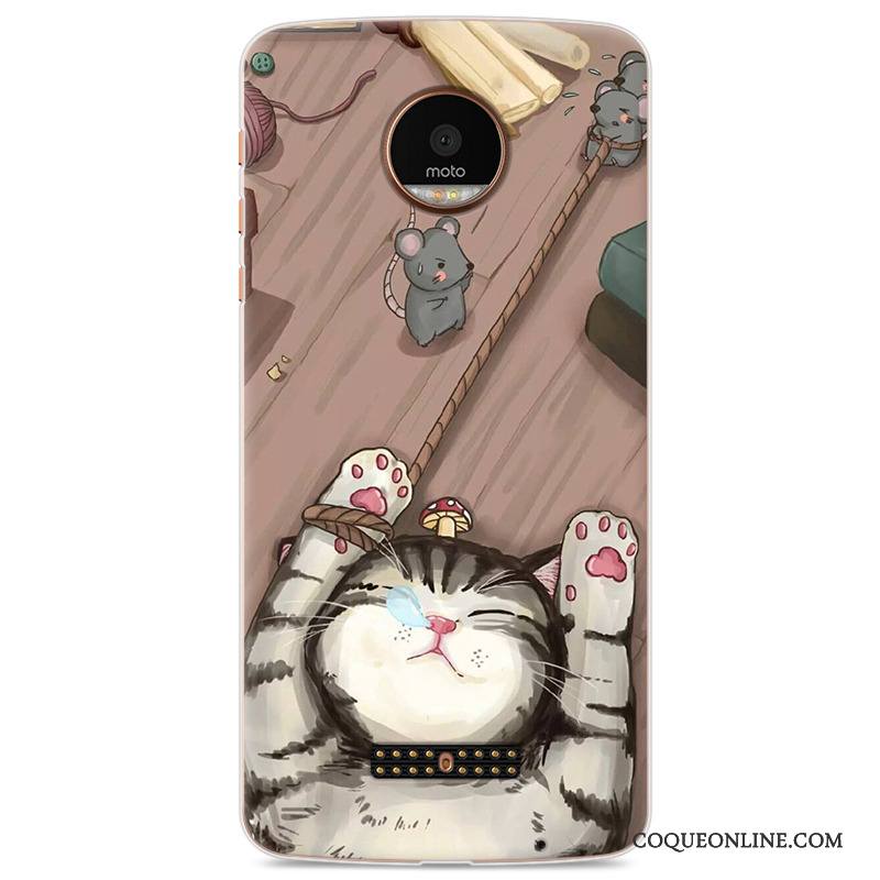 Moto Z Play Dessin Animé Gris Coque De Téléphone Protection Étui Créatif Silicone