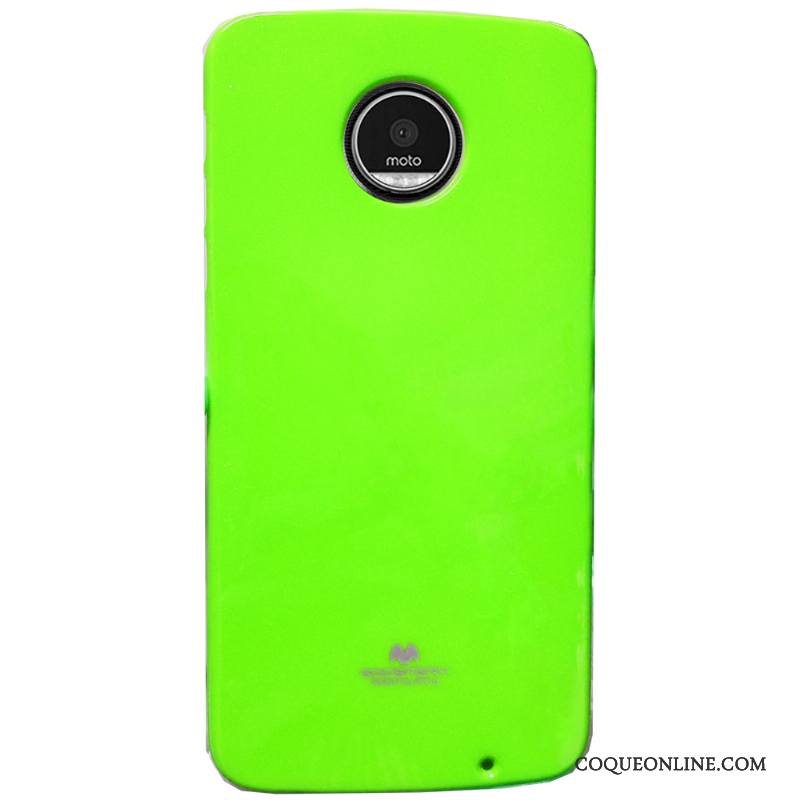 Moto Z Play Fluide Doux Coque Rose Étui Vert De Téléphone Protection