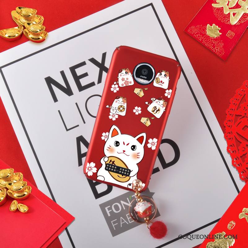 Moto Z Play Noir Coque De Fête Étui Chat Rouge Délavé En Daim