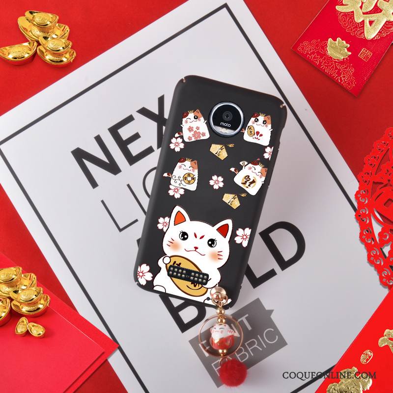 Moto Z Play Noir Coque De Fête Étui Chat Rouge Délavé En Daim