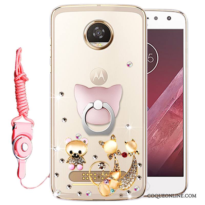 Moto Z Play Protection Strass Étui Or Coque De Téléphone Silicone Incassable