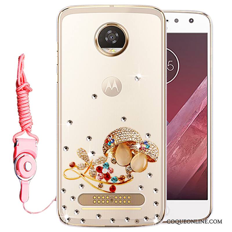 Moto Z Play Protection Strass Étui Or Coque De Téléphone Silicone Incassable