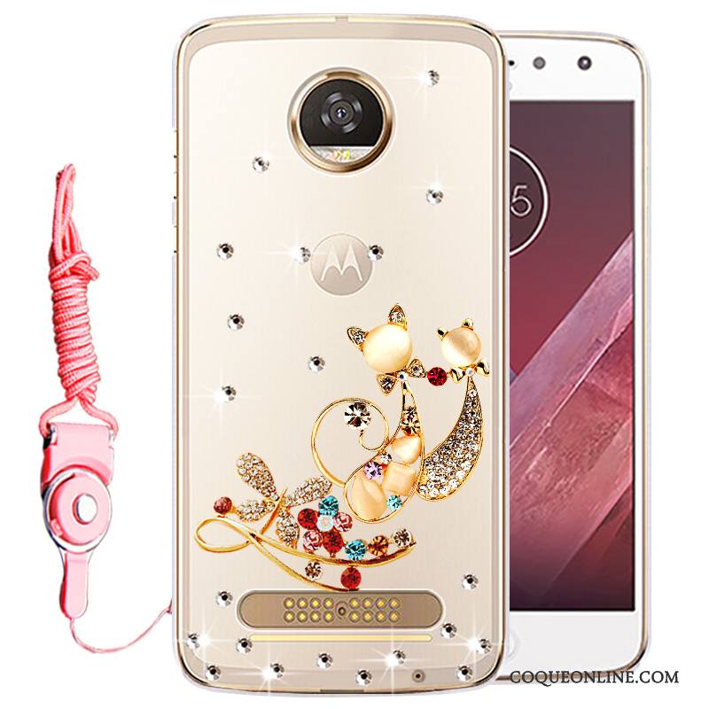 Moto Z Play Protection Strass Étui Or Coque De Téléphone Silicone Incassable