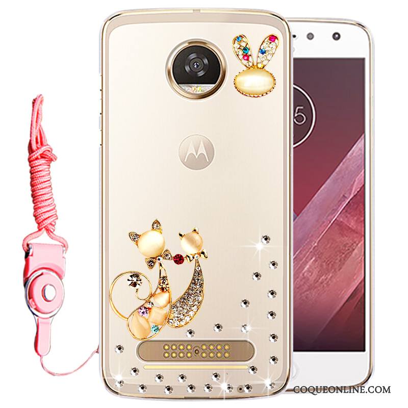 Moto Z Play Protection Strass Étui Or Coque De Téléphone Silicone Incassable