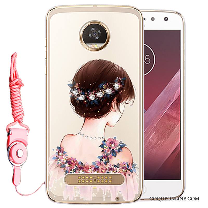 Moto Z Play Protection Strass Étui Or Coque De Téléphone Silicone Incassable