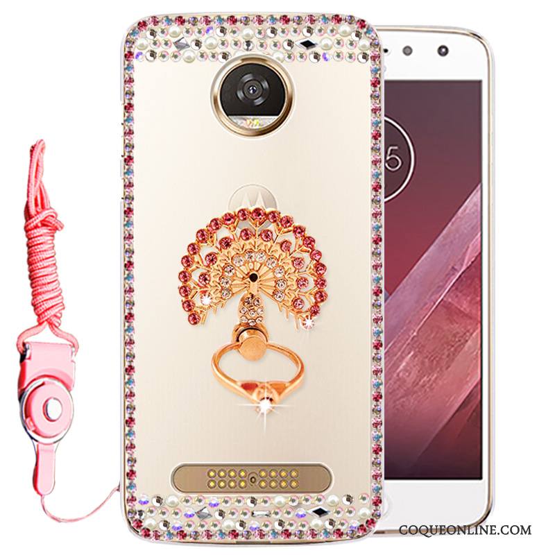 Moto Z Play Protection Strass Étui Or Coque De Téléphone Silicone Incassable