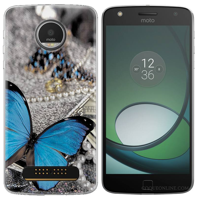 Moto Z Play Étui Coque Bleu Téléphone Portable Protection De Téléphone