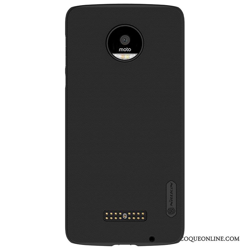 Moto Z Protection Coque De Téléphone Téléphone Portable Étui Délavé En Daim Noir Antidérapant