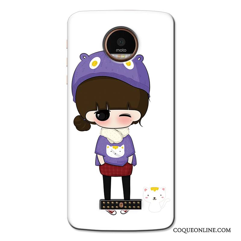 Moto Z Étui Fluide Doux Coque Dessin Animé Téléphone Portable Jaune Protection