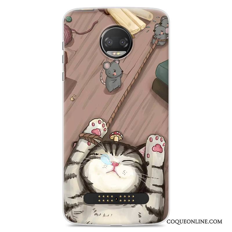 Moto Z2 Force Edition Incassable Protection Dessin Animé Fluide Doux Coque De Téléphone Étui Créatif