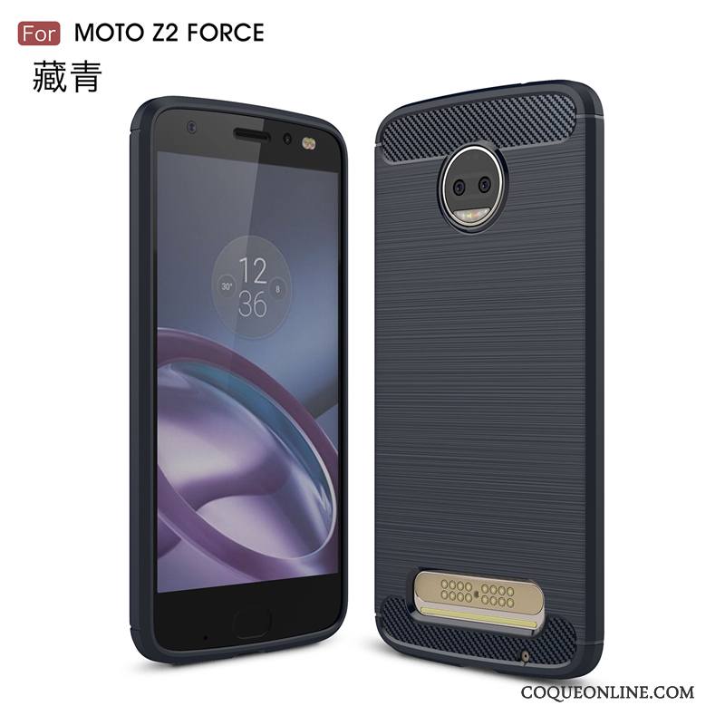 Moto Z2 Force Edition Pour Bleu Tout Compris Étui Fluide Doux Coque De Téléphone Protection