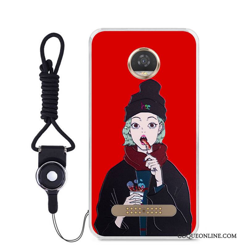 Moto Z2 Play Coque De Téléphone Dessin Animé Légère Silicone Bleu Étui Couleur