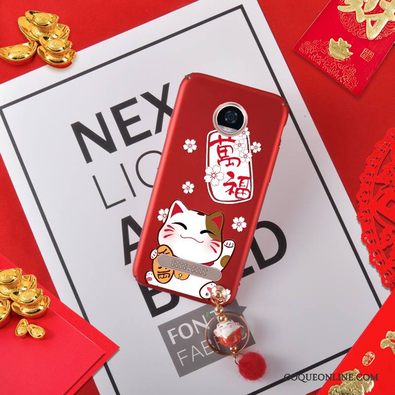 Moto Z2 Play Coque Difficile Nouveau Rouge Richesse Chat De Téléphone