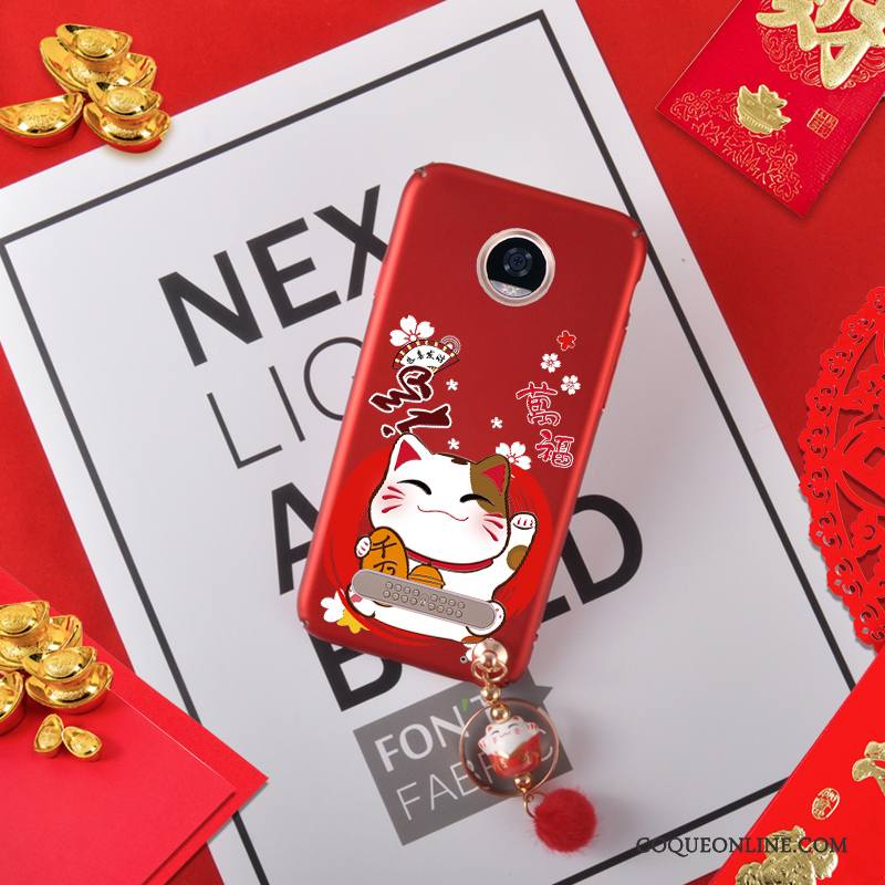 Moto Z2 Play Coque Difficile Nouveau Rouge Richesse Chat De Téléphone