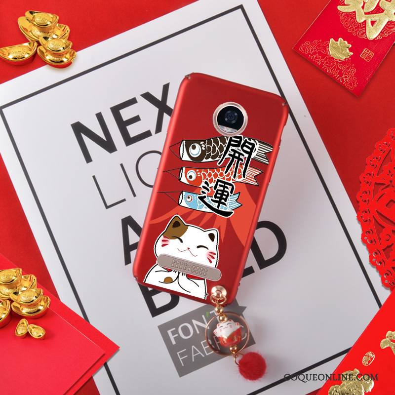 Moto Z2 Play Coque Difficile Nouveau Rouge Richesse Chat De Téléphone