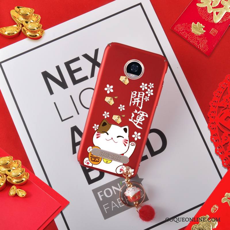 Moto Z2 Play Coque Difficile Nouveau Rouge Richesse Chat De Téléphone