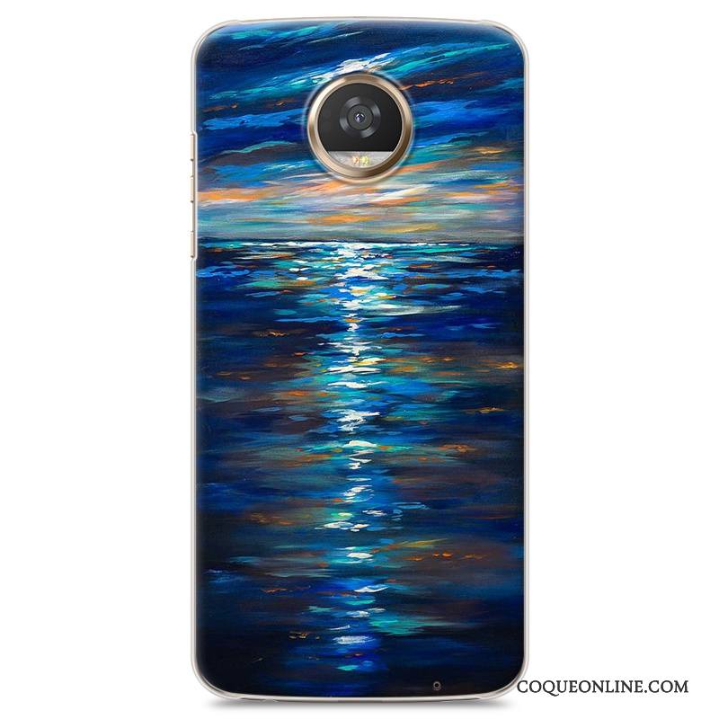 Moto Z2 Play Coque Peinture Gris Tendance De Téléphone Difficile Étui