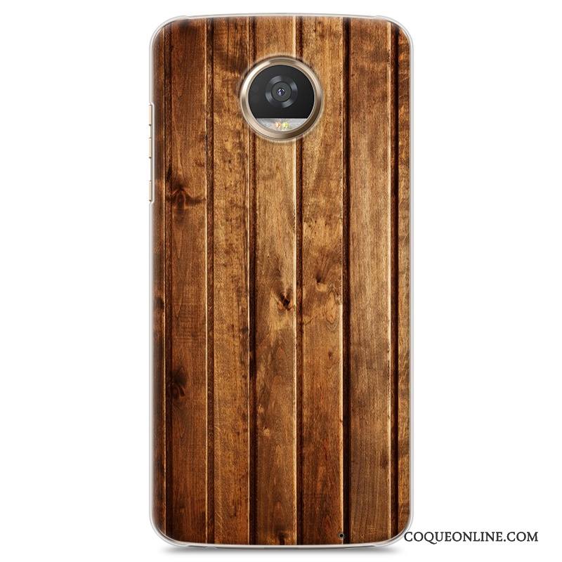 Moto Z2 Play Coque Simple Grain De Bois Étui Difficile De Téléphone Protection