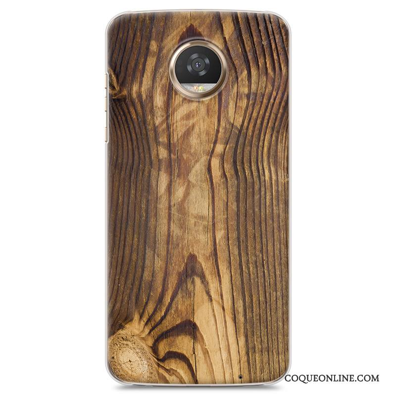 Moto Z2 Play Coque Simple Grain De Bois Étui Difficile De Téléphone Protection