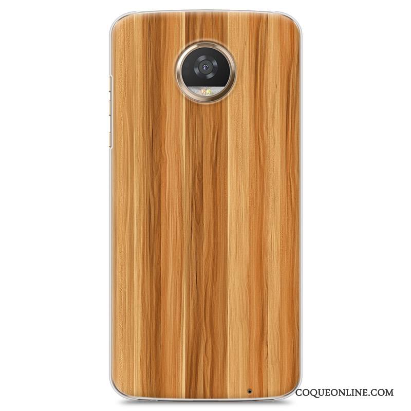 Moto Z2 Play Coque Simple Grain De Bois Étui Difficile De Téléphone Protection