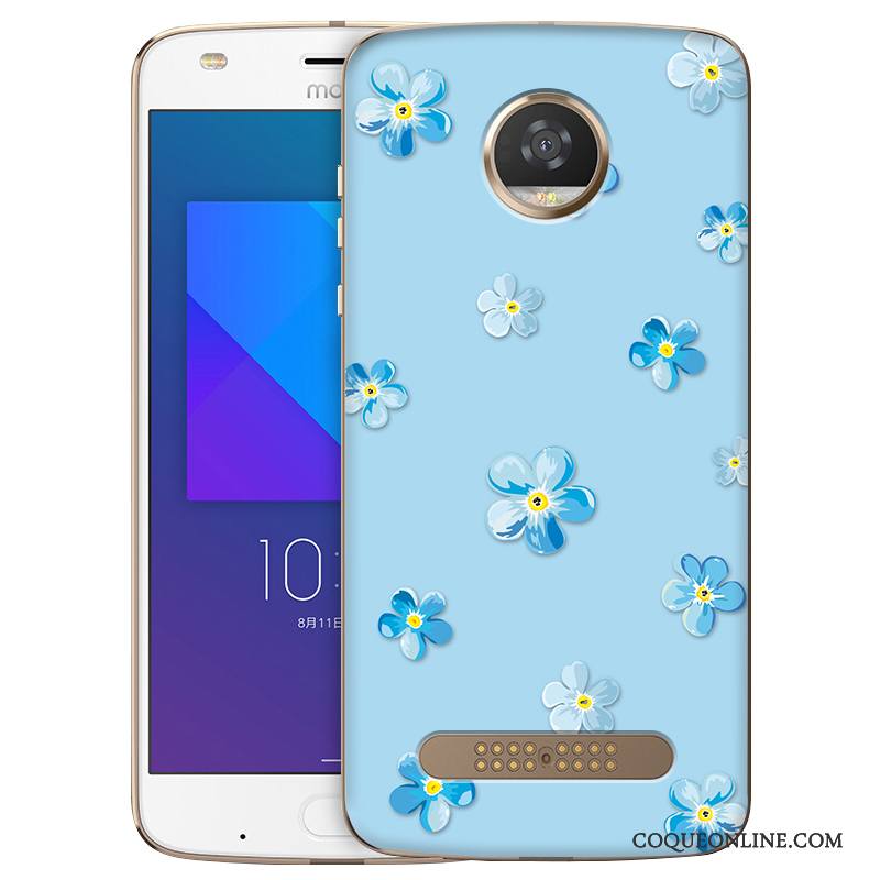 Moto Z2 Play Fluide Doux Peinture Étui Coque De Téléphone Bleu Clair Téléphone Portable