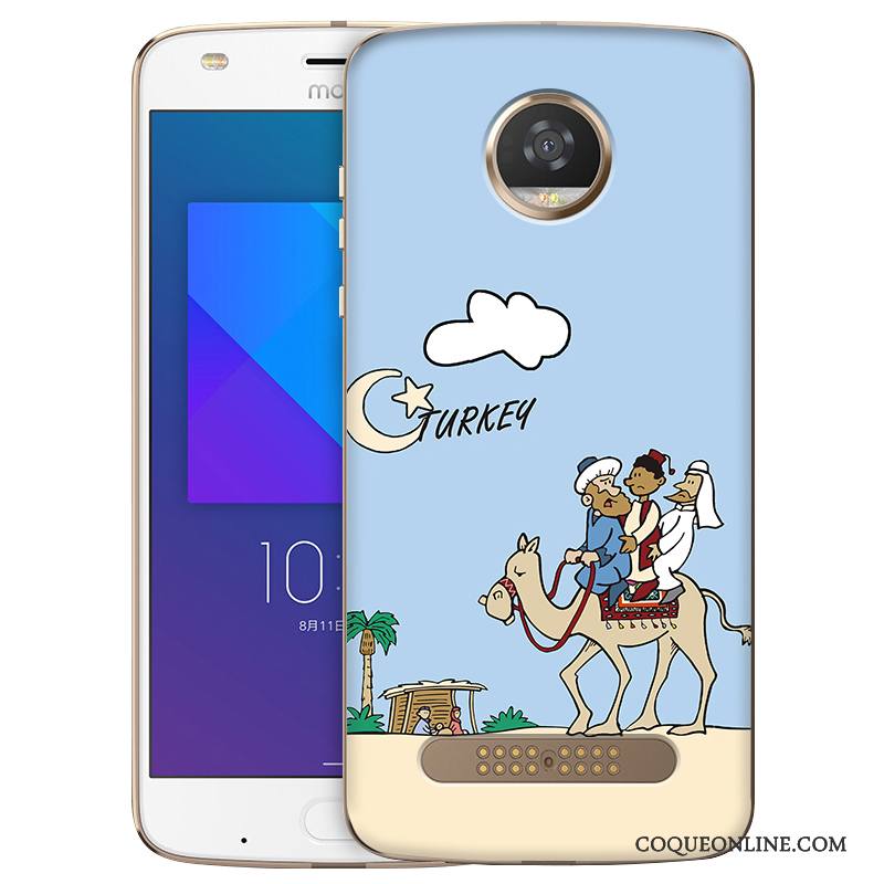 Moto Z2 Play Fluide Doux Peinture Étui Coque De Téléphone Bleu Clair Téléphone Portable