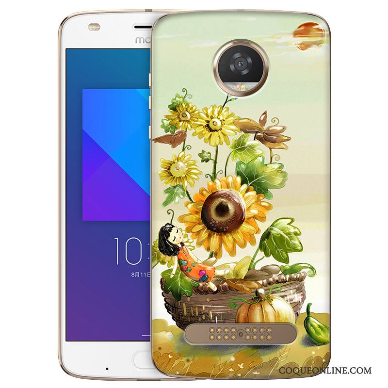 Moto Z2 Play Fluide Doux Peinture Étui Coque De Téléphone Bleu Clair Téléphone Portable