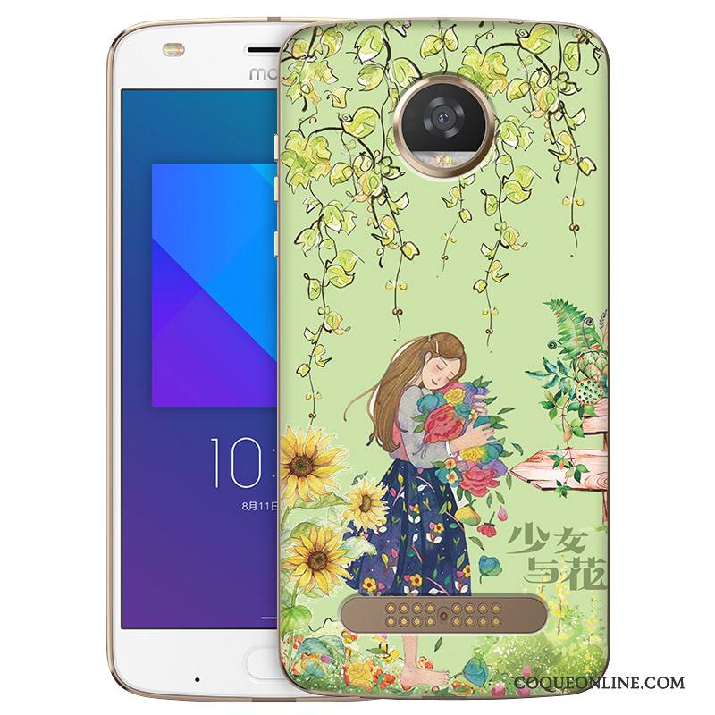 Moto Z2 Play Fluide Doux Peinture Étui Coque De Téléphone Bleu Clair Téléphone Portable