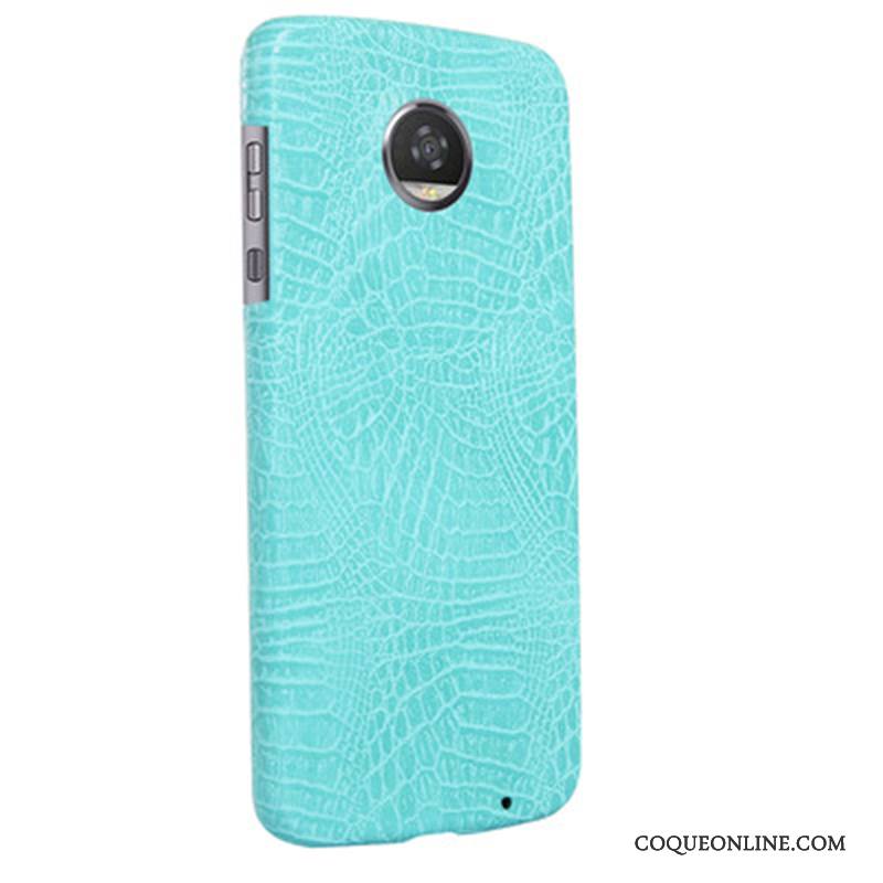 Moto Z2 Play Étui Coque De Téléphone Étui En Cuir Bleu Marin Border Protection Crocodile Modèle