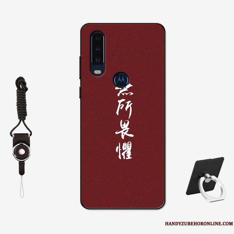 Motorola One Action Antidérapant Amoureux Tout Compris Délavé En Daim Rose Coque De Téléphone Silicone