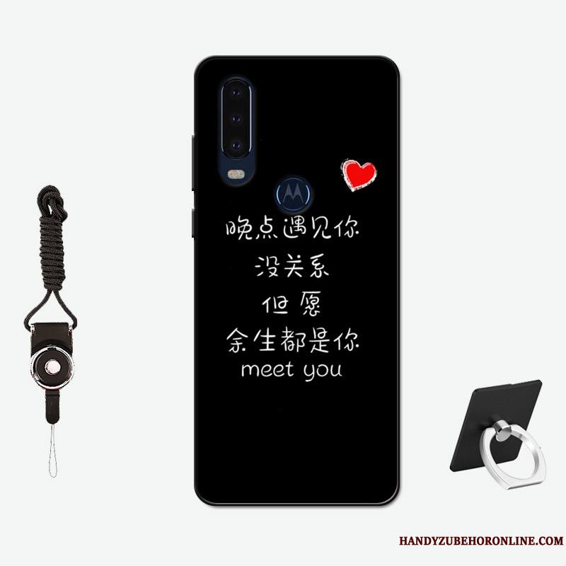 Motorola One Action Antidérapant Amoureux Tout Compris Délavé En Daim Rose Coque De Téléphone Silicone