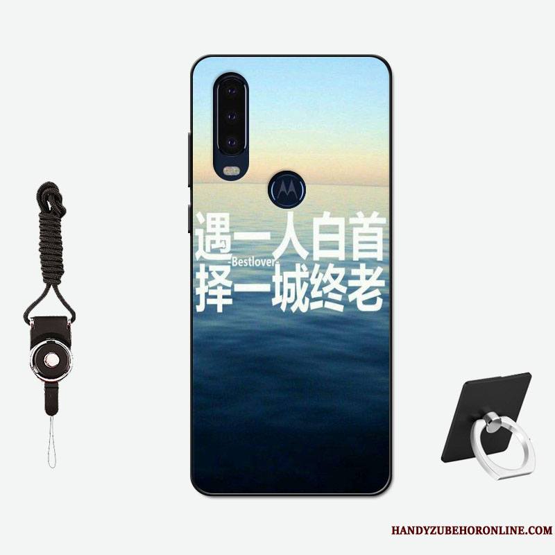 Motorola One Action Antidérapant Amoureux Tout Compris Délavé En Daim Rose Coque De Téléphone Silicone