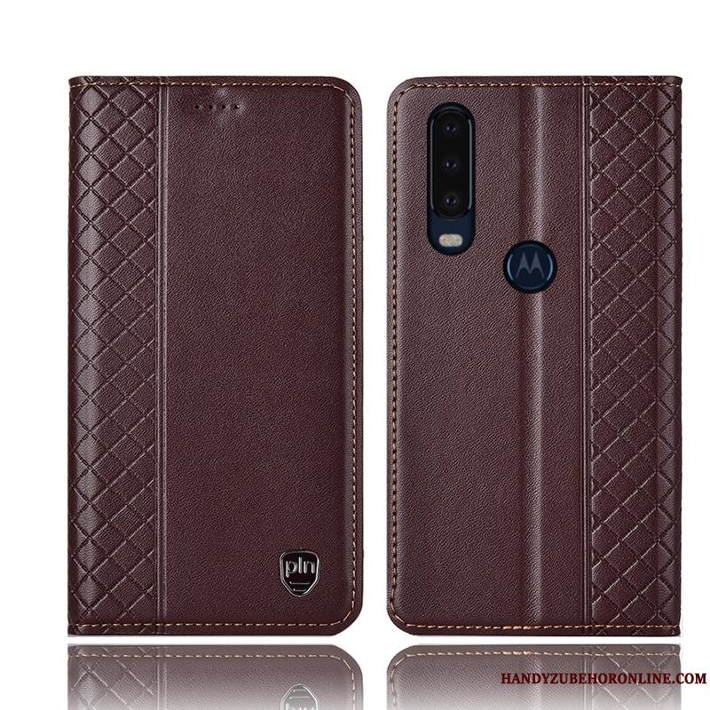 Motorola One Action Coque De Téléphone Protection Étui Étui En Cuir Rouge Housse Incassable