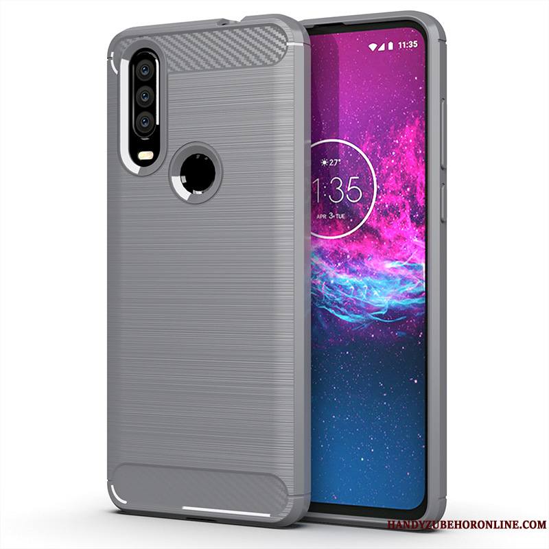 Motorola One Action Coque Incassable Protection Modèle Fleurie Rouge Étui Silicone Fluide Doux