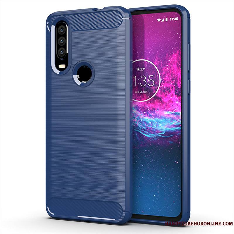 Motorola One Action Coque Incassable Protection Modèle Fleurie Rouge Étui Silicone Fluide Doux