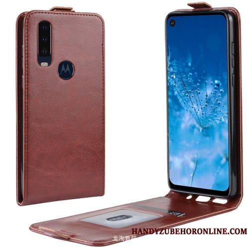 Motorola One Action Coque Protection Étui Business Simple Housse Portefeuille Étui En Cuir