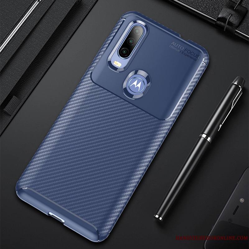 Motorola One Action Coque Très Mince Bleu Marin Protection Fluide Doux Marque De Tendance Nouveau Incassable