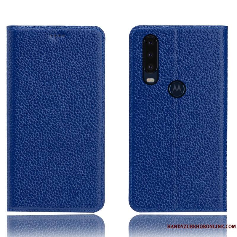 Motorola One Action Étui Modèle Fleurie Cuir Véritable Incassable Coque De Téléphone Protection Housse