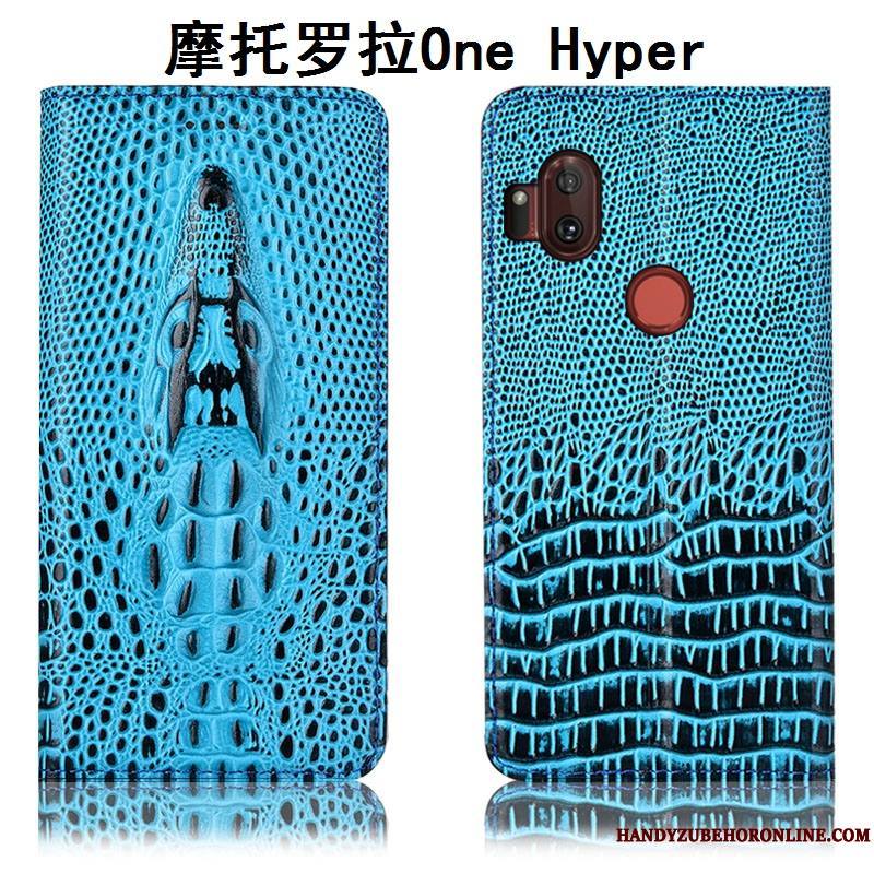 Motorola One Hyper Housse Étui Protection Tout Compris Cuir Véritable Coque De Téléphone