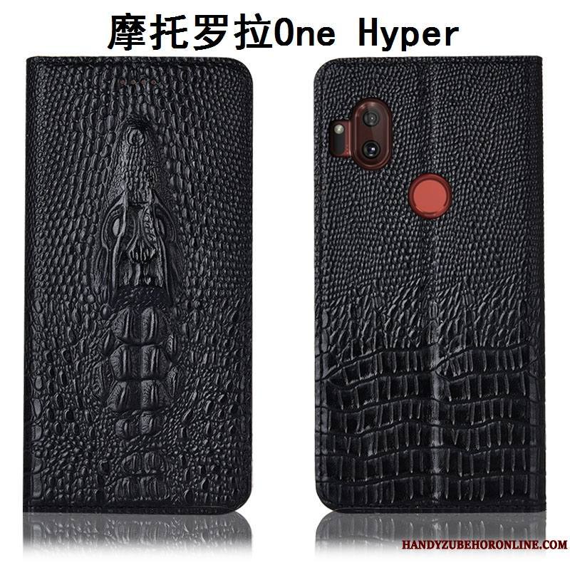 Motorola One Hyper Housse Étui Protection Tout Compris Cuir Véritable Coque De Téléphone