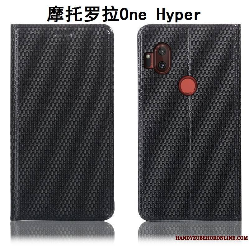 Motorola One Hyper Tout Compris Incassable Protection Coque De Téléphone Étui Cuir Véritable