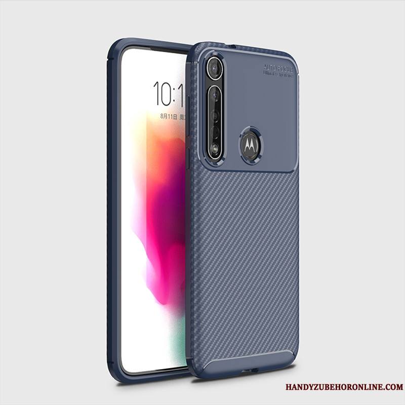 Motorola One Macro Antidérapant Coque De Téléphone Modèle Fleurie Fibre Incassable Étui Noir