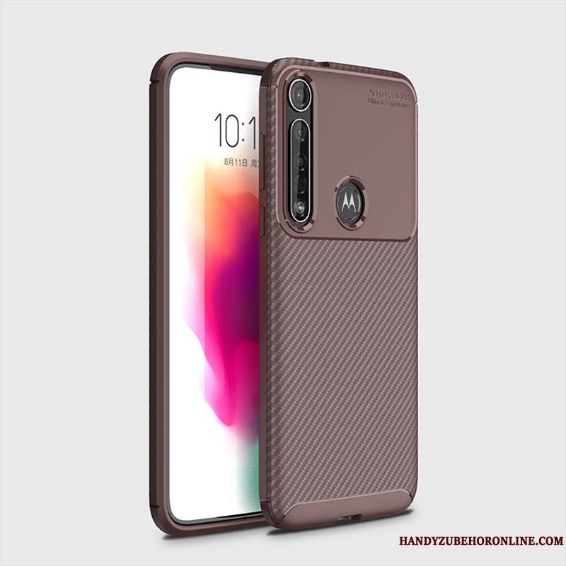 Motorola One Macro Antidérapant Coque De Téléphone Modèle Fleurie Fibre Incassable Étui Noir