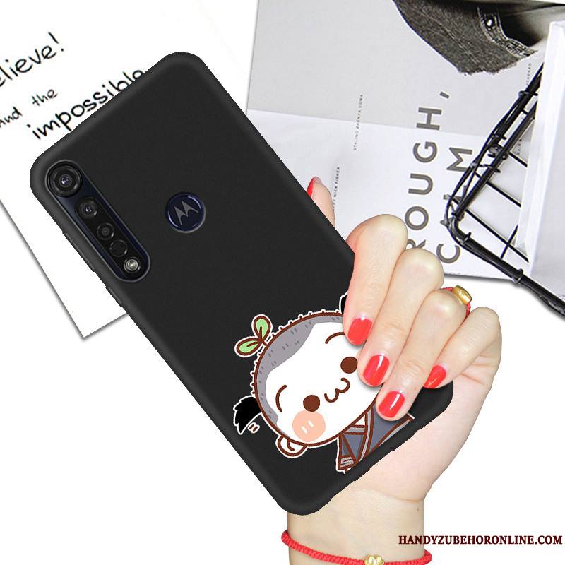 Motorola One Macro Noir Coque De Téléphone Dessin Animé Protection Fluide Doux Étui Amoureux