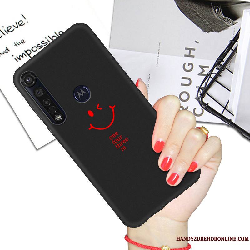 Motorola One Macro Noir Coque De Téléphone Dessin Animé Protection Fluide Doux Étui Amoureux