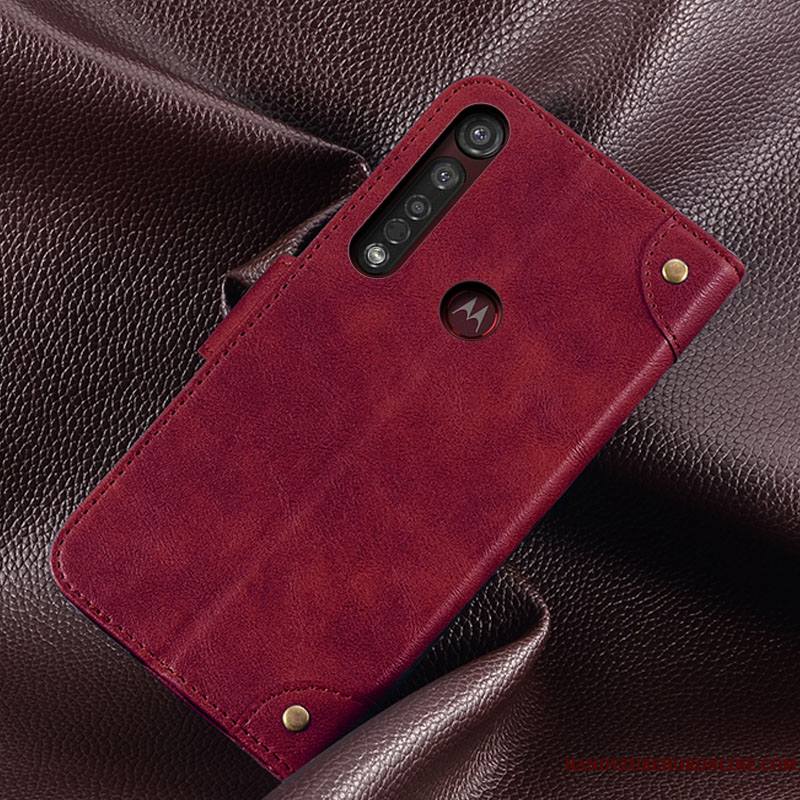 Motorola One Macro Portefeuille Protection Housse Coque De Téléphone Créatif Carte Noir