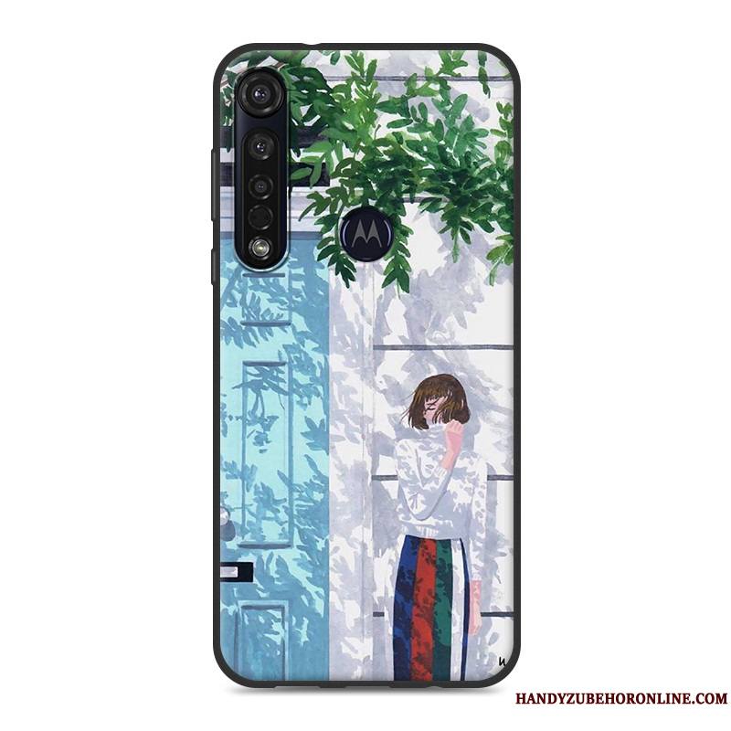 Motorola One Macro Silicone Coque De Téléphone Personnalité Étui Vert Incassable