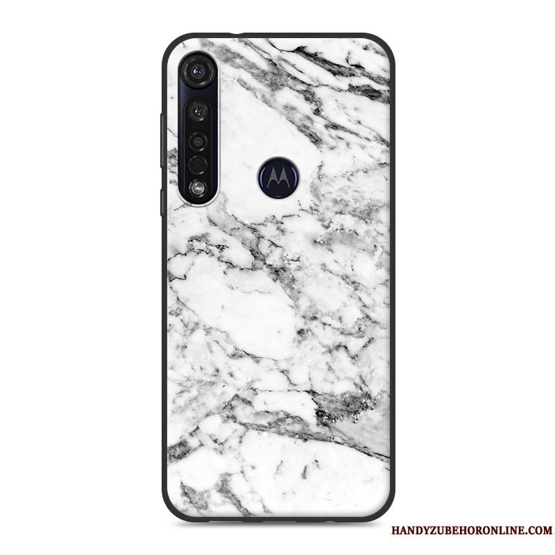 Motorola One Macro Silicone Gris Peinture Modèle Fleurie Grand Étui Coque De Téléphone