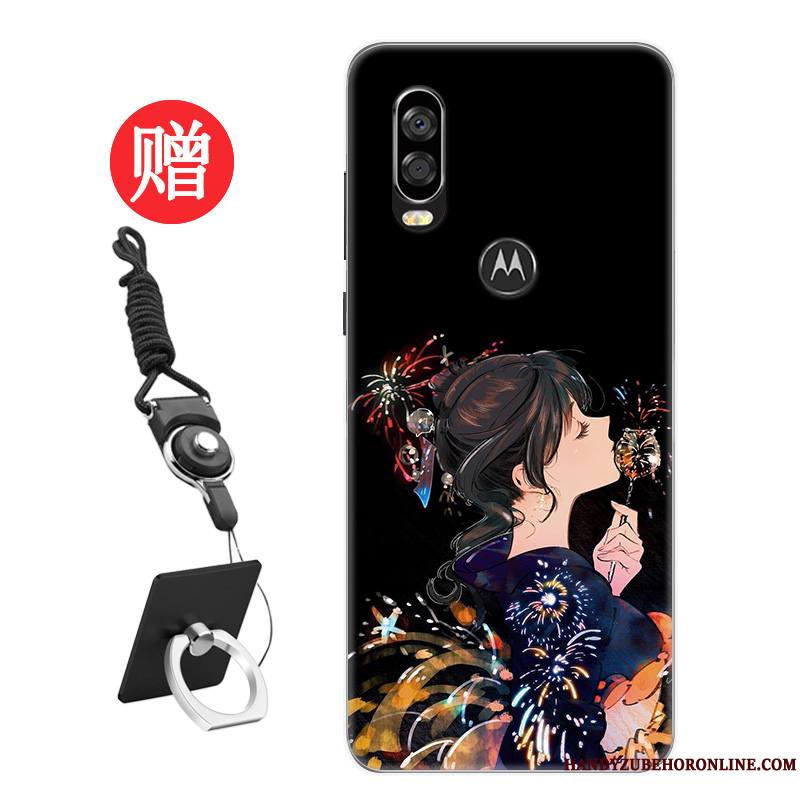 Motorola One Vision Coque Amoureux Membrane Rat Frais Étui Tendance Nouveau