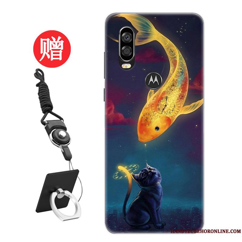 Motorola One Vision Coque Amoureux Membrane Rat Frais Étui Tendance Nouveau